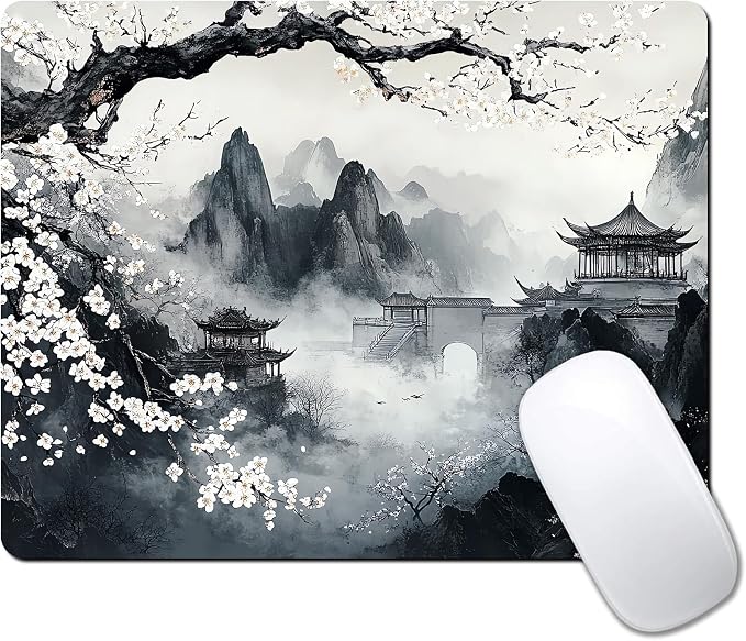 Japanese Aesthetic Landscape Painting Custom Mouse Pad by IMAYONDIA