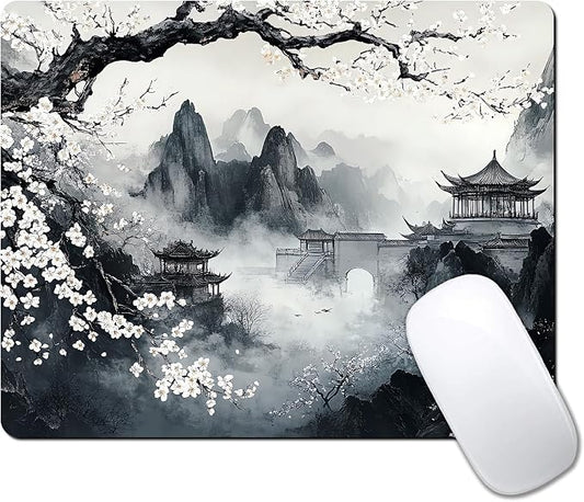 Japanese Aesthetic Landscape Painting Custom Mouse Pad by IMAYONDIA