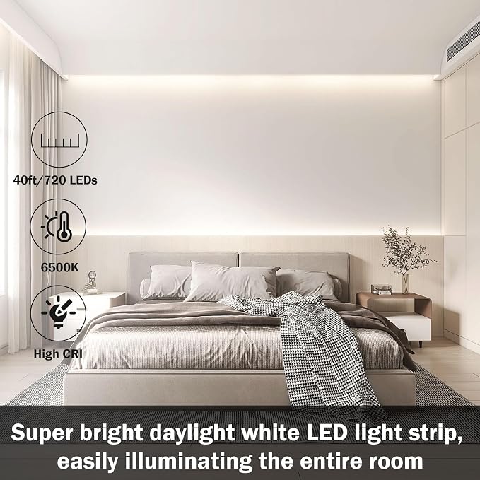 40FT White LED Strip Lights - Image 4