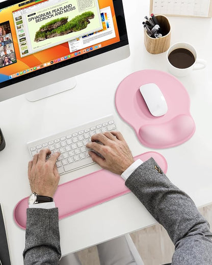 Ergonomic Mouse Pad Wrist Support Set, Memory Foam Keyboard Wrist Rest Set - Image 8