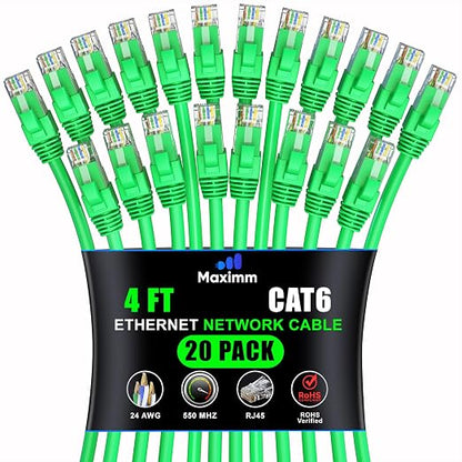 Maximm Cat 6 Ethernet Cable 4 ft by MaximmCable