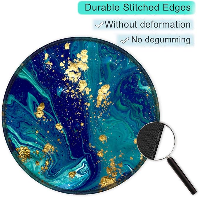 ITNRSIIET Round Mouse Pad with Stitched Edge Premium-Textured Waterproof - Image 5