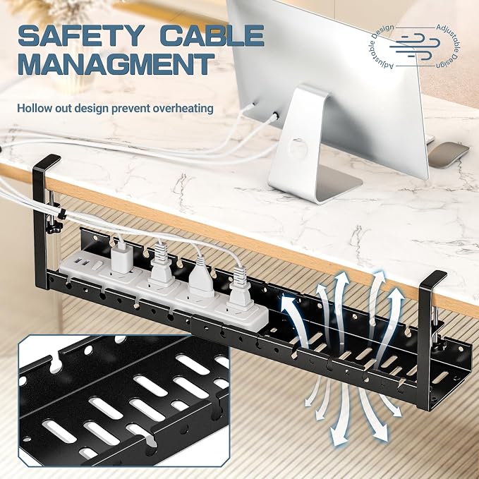 Shikha Under Desk Cable Tray, 15.7"-30.7" Retractable Under Desk Cable - Image 8