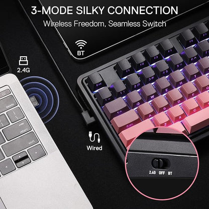 Redragon K728 PRO 80% Wireless Gasket Gaming Keyboard, 3-Mode 87 Keys TKL - Image 2