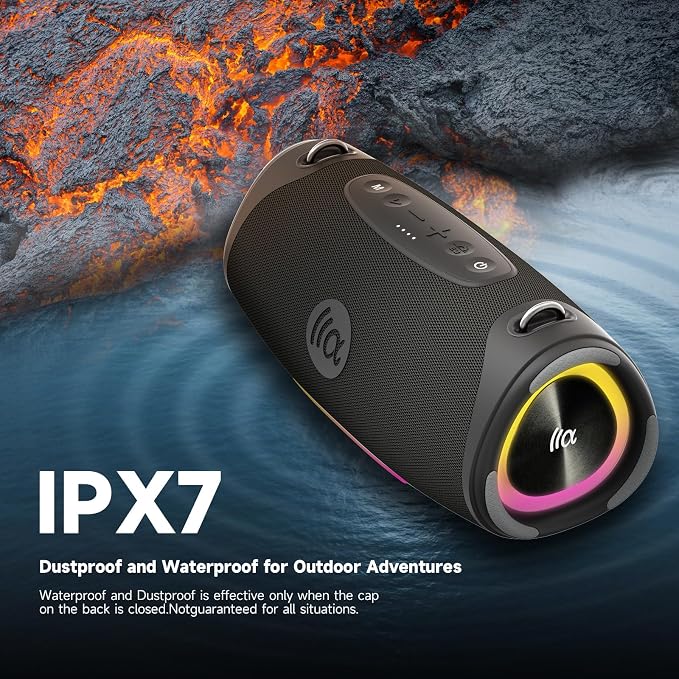Portable Bluetooth Speaker, IPX7 Waterproof 80W Loud Stereo Sound Wireless - Image 4
