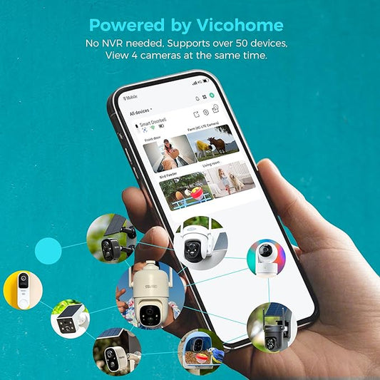 Vicohome G6B Best 2K Solar Security Camera Wireless Outdoor System, No NVR - Image 2
