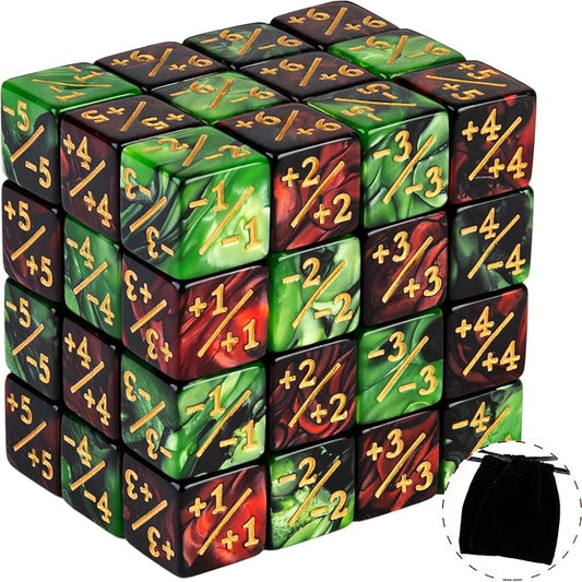 48 Pieces MTG Dice Counter Magic The Gathering Counters +1/+1 Dice Tokens Set by LAMJAM