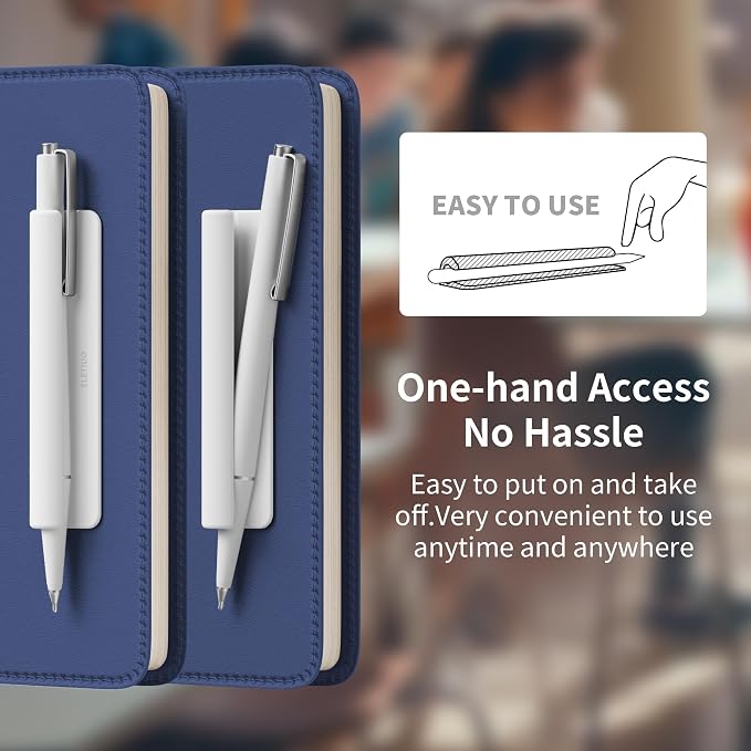 ELETIUO Pencil Holder For Most Pens, Self-Adhesive Stick To Notebooks, Silicone - Image 5