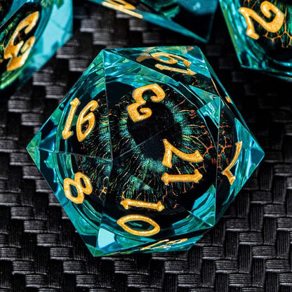 ARUOHHA DND Resin Dice Dragon Eye Dice Liquid Core Red Sharp Edged Dice Set by ARUOHHA