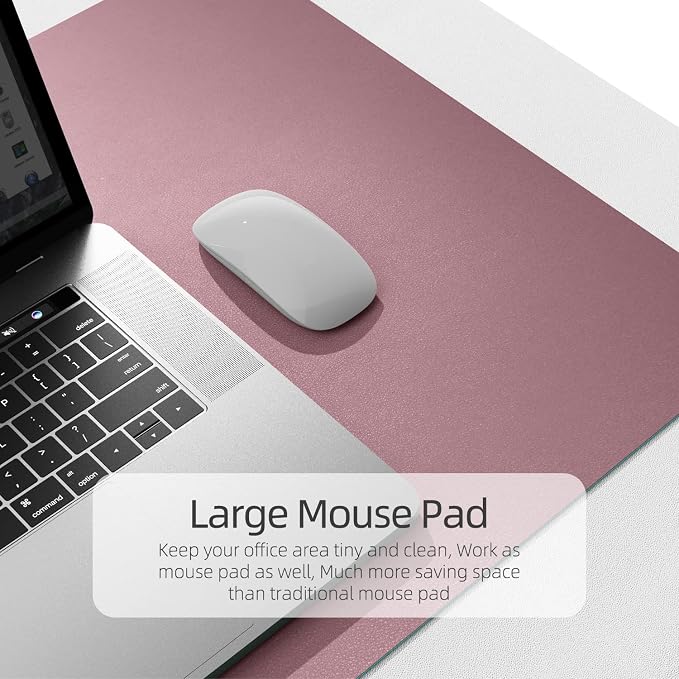 YSAGi Desk Pad, Desk Mat, Dual-Sided Desk Pad, 31.5" x 15.7" Laptop Leather - Image 4