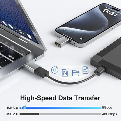 Elebase USB C Adapter for New iPhone 16 4Pack, USBC Male to USB 3.0 Female - Image 4