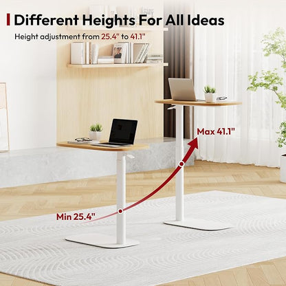 SANODESK Adjustable Overbed Bedside Table Pneumatic Adjustable Height Laptop - Image 5