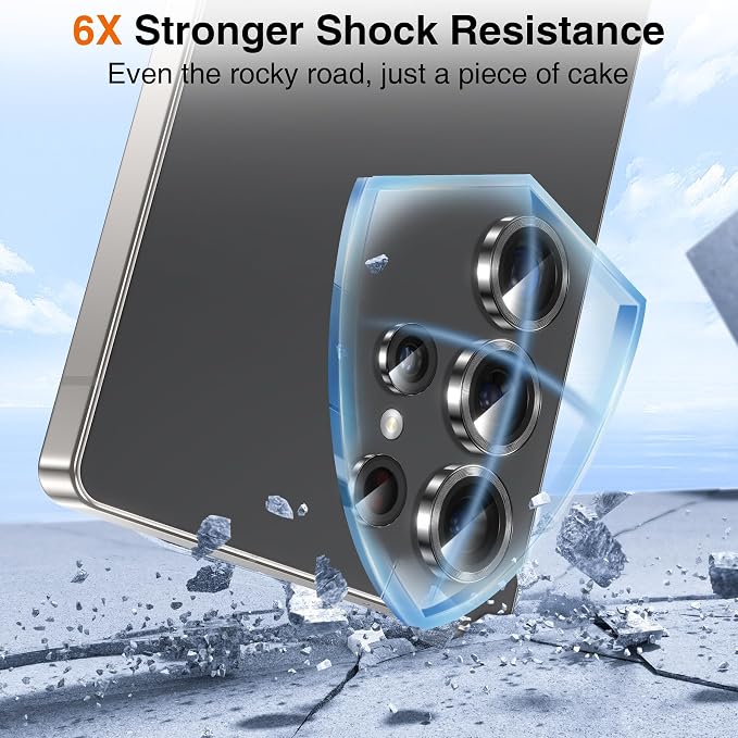 YWXTW S25 Ultra Camera Lens Cover, 9H Tempered Glass Upgraded Metal Edging - Image 3
