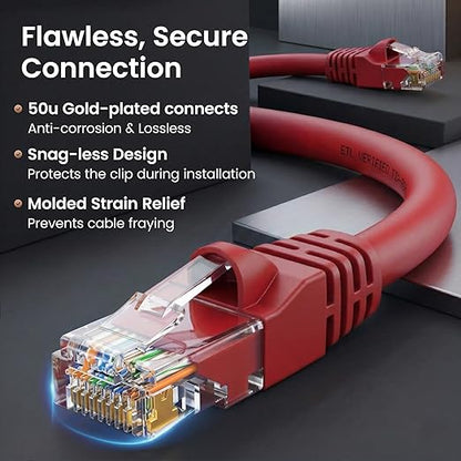 GEARit Cat 6 Patch Cables 1 ft Red Cat6 Patch Cables 1ft Red/Ethernet Patch - Image 4