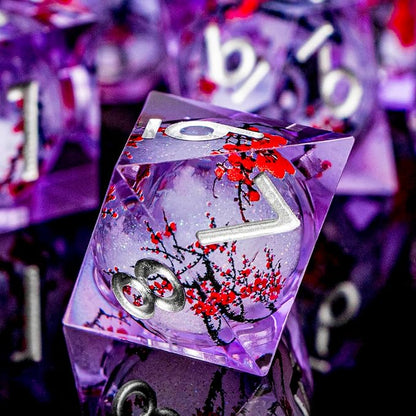 Plum Blossom DND Dice Purple Liquid Core Dice Set - Image 6