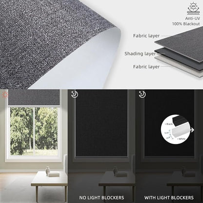 SmartWings Motorized 100% Blackout Shades Blinds, Custom Size, Cordless Window - Image 5