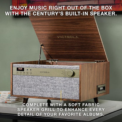 Victrola Century 6-in-1 Vinyl Record Player & Music Center – 3-Speed Turntable - Image 6