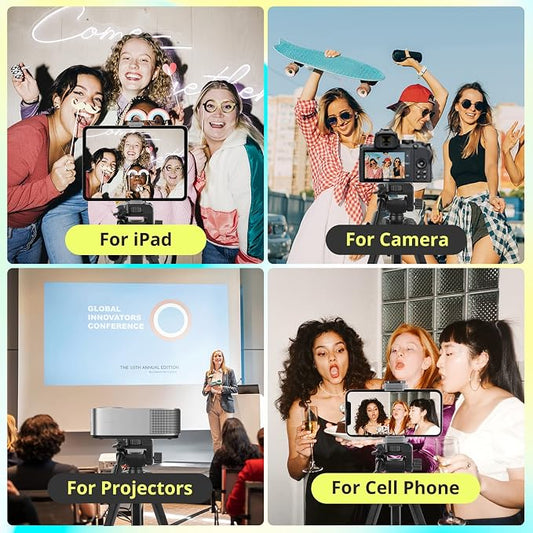 Sensyne 64" Camera Tripod Stand, Versatile Phone & iPad Tripod - Image 2