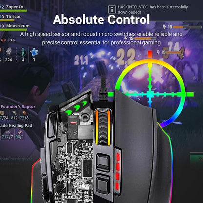 Redragon M801 Gaming Mouse, RGB PC Gaming Mouse MMO - Image 4