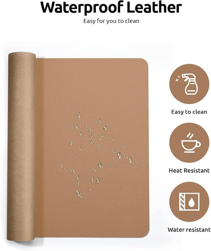 YSAGi Leather Desk Protector, Office Mat, Large Mouse Mat, Non-Slip PU Leather - Image 4