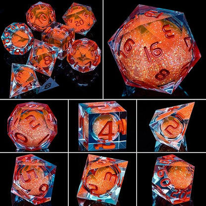 ARUOHHA Liquid Core DND Dice Set, RPG Orange Dungeons Polyhedral Dice - Image 5