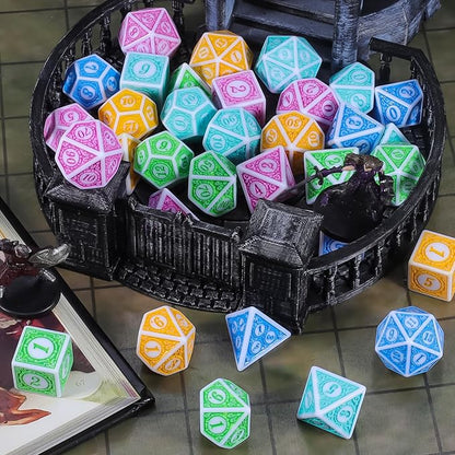 CiaraQ DND Dice with 5 Pouches, 5 Sets of Retro Polyhedral Dice - Image 6