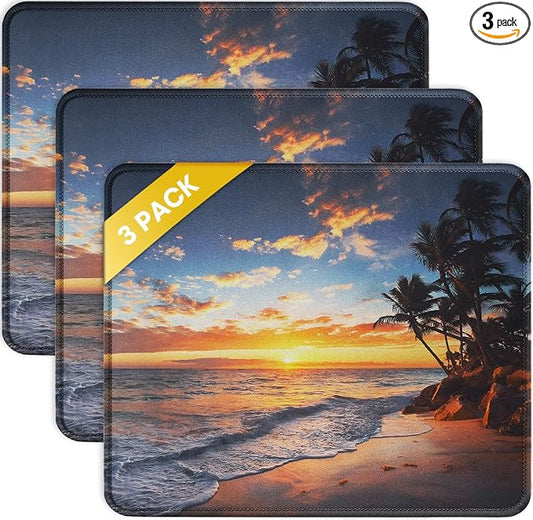 JIKIOU 3 Pack Mouse Pad with Stitched Edge, Comfortable Mouse Pads with by JIKIOU