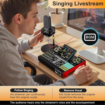 Podcast Equipment Bundle with 3.5mm Microphone and Live Sound Card, Audio - Image 6