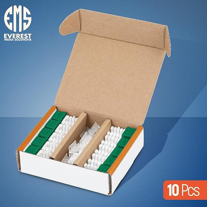 Everest 90° Angled RJ45 Cat6A Keystone Jacks 10-Pack in Green - Image 2