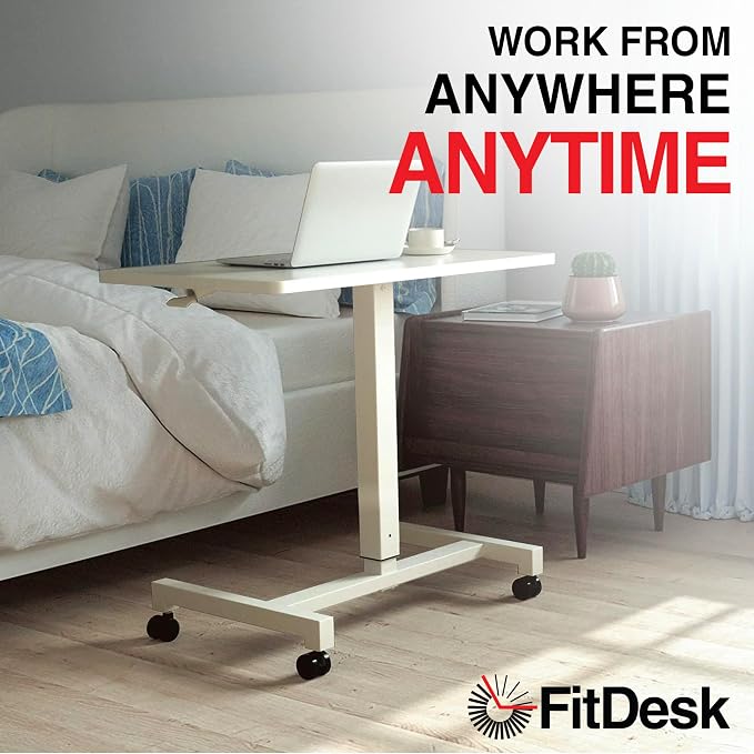 FitDesk Portable Laptop Desk, Rolling Standing Workstation Adjustable Height - Image 5