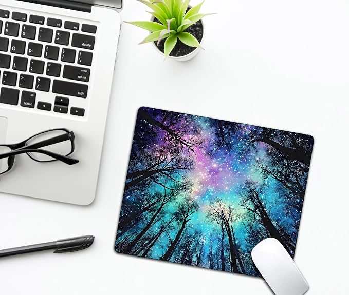Black Night Sky Forest Mouse Pads - Image 6