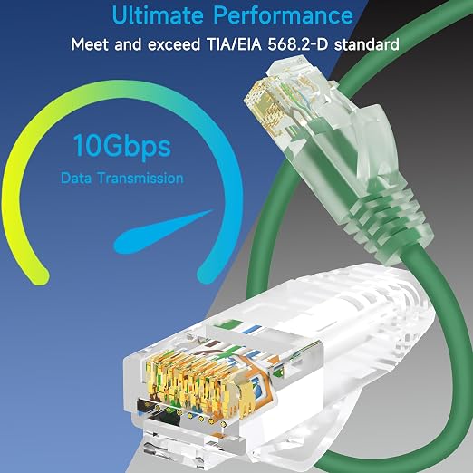 Cat6a Slim Ethernet Patch Cable 2 ft, Cat6a Patch Cable - Image 2