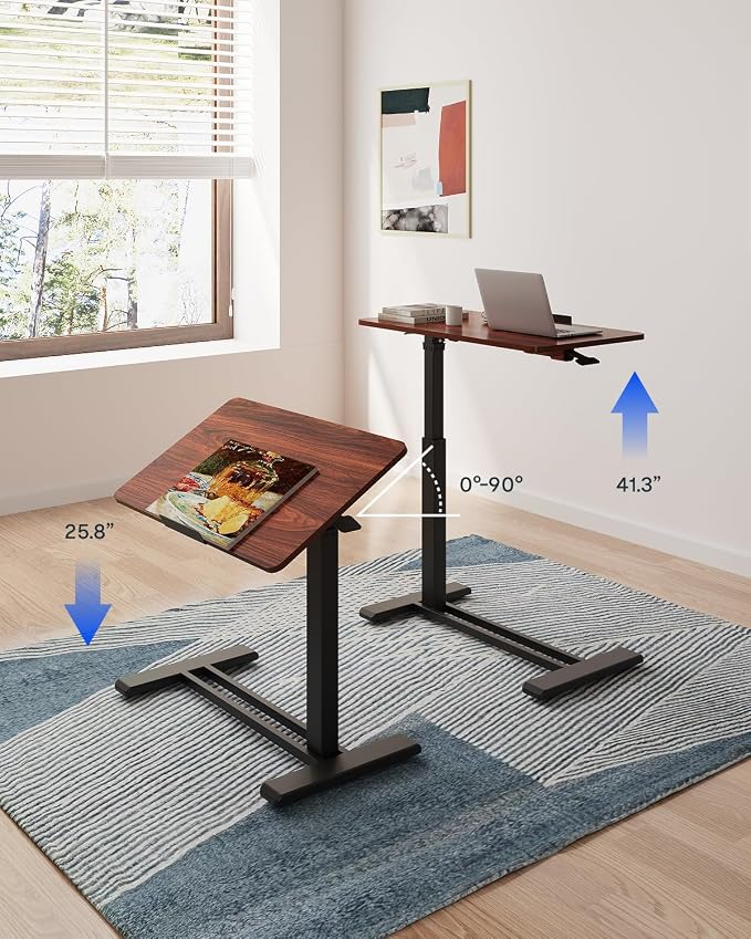 FLEXISPOT H7 PRO Mobile Standing Desk Adjustable Overbed Table Pneumatic - Image 6