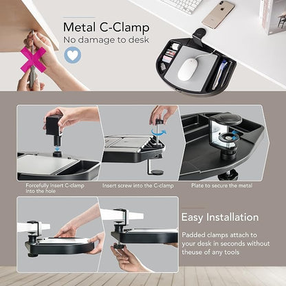 EHO Clamp-On Desk Organizer, Mouse Pad Storage, Spill-Proof, Under Desk Storage - Image 8