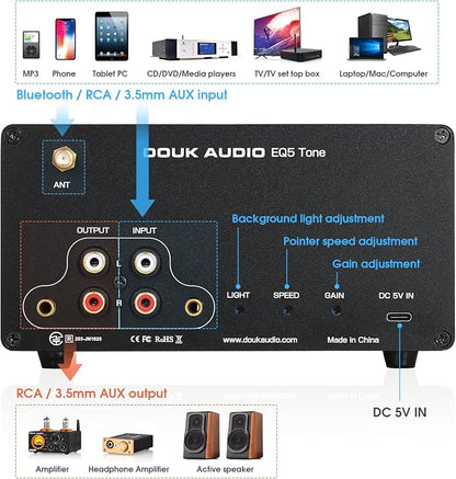 Douk Audio 5 Band Equalizer Bluetooth EQ Preamp - Image 7