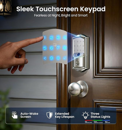 Veise VE027 Built-in Wi-Fi Smart Lock, Fingerprint Keyless Entry Front Door Lock - Image 12