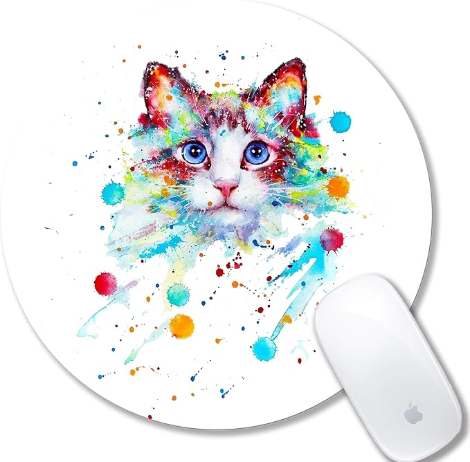 Watercolor Cat Mouse pad Computer Mousepad Personalized Design Mouse Pads by Shalysong