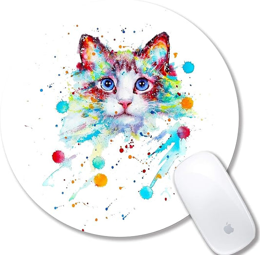 Watercolor Cat Mouse pad Computer Mousepad Personalized Design Mouse Pads by Shalysong