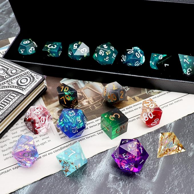 Haxtec Mystery DND Dice Set Sharp Edge Resin Dice - Image 7
