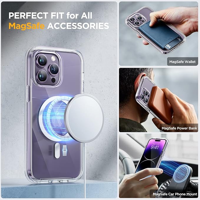 Miracase Magnetic for iPhone 14 Pro Case 6.1 inch, Upgrade Full-Body Clear - Image 2