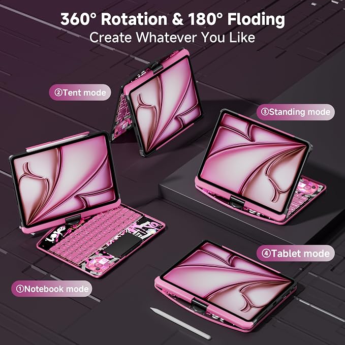 iPad Keyboard Case for 2024 M4 iPad Pro 11 inch, Magic Wireless Keyboard - Image 3