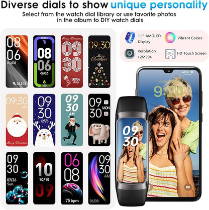 Fitness Tracker, 24/7 Heart Rate Blood Oxygen Blood Pressure Body Temp Monitor - Image 6