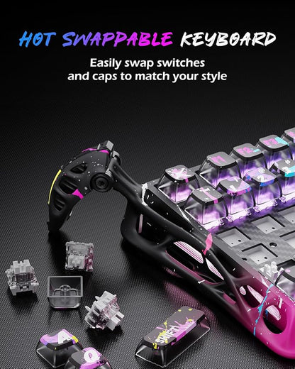 GravaStar Mercury V75 Pro 75% Hall Effect Magnetic Switch Gaming Keyboard-Neon - Image 5
