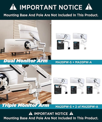 Heavy Duty Extension Arm Dual 49" Vertical Stacked Monitor Mount Height - Image 6