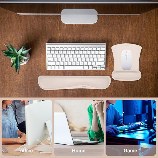 MOSISO Wrist Rest Support for Mouse Pad & Keyboard Set, Ergonomic Mousepad - Image 2