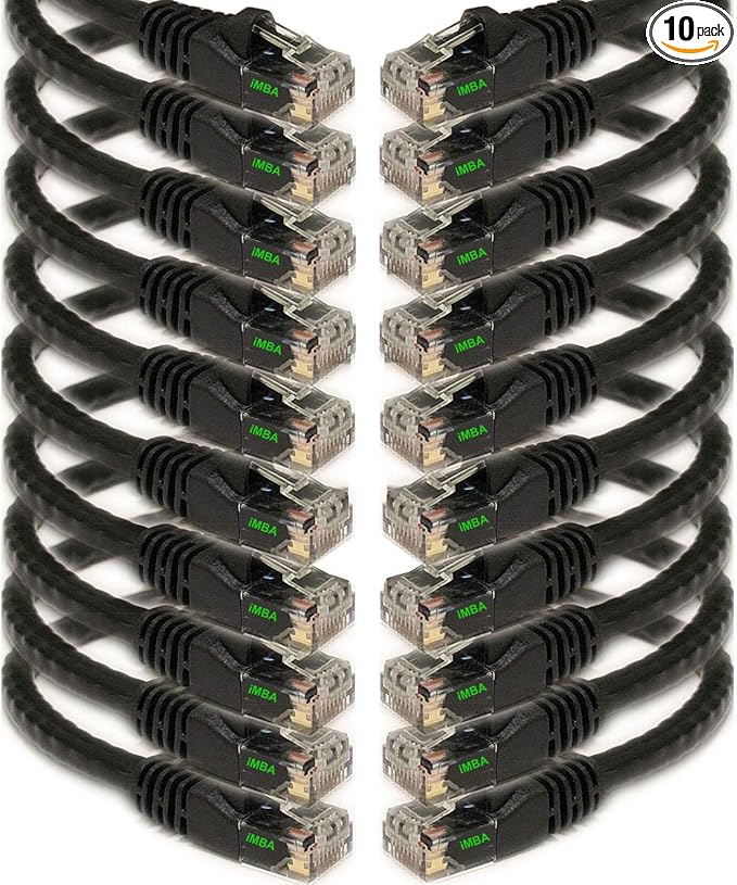 iMBAPrice 1' Cat5e Network Ethernet Patch Cable, 10 Pack by iMBAPrice