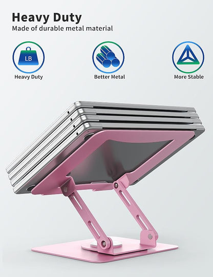SOUNDANCE Laptop Stand with 360° Rotating Base, Ergonomic Computer Riser - Image 5