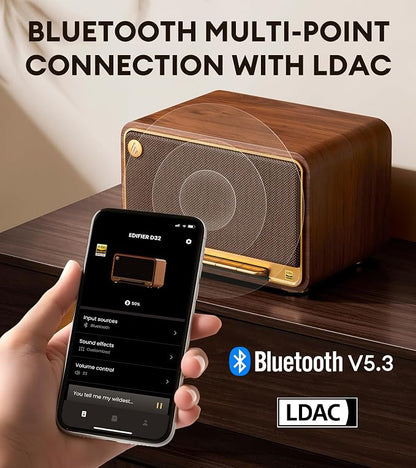 Edifier D32 Tabletop Wireless Speaker, Hi-Res Audio, 2.1 Acoustic Architecture - Image 4