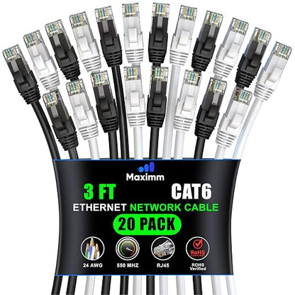 Maximm Cat 6 Ethernet Cable 3 ft by MaximmCable