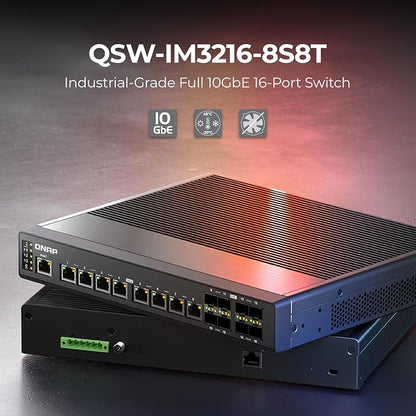 QNAP 8-Port 10GbE SFP+ Fiber and 8-Port Full 10GbE RJ45 Industrial-Grade - Image 2